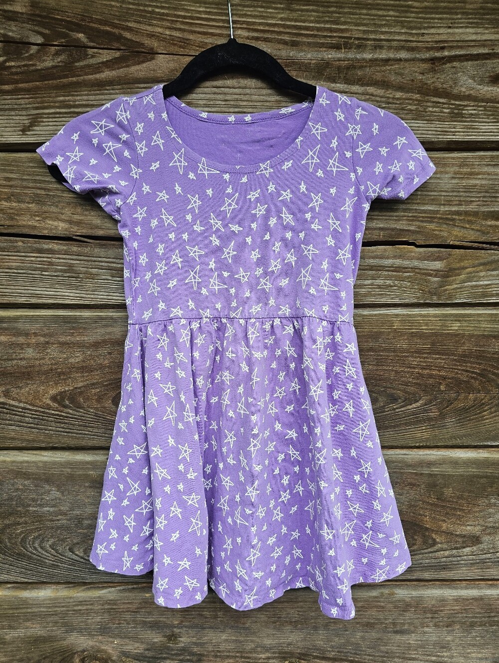 June & January Girls Purple Star Print Dress Size 5/6